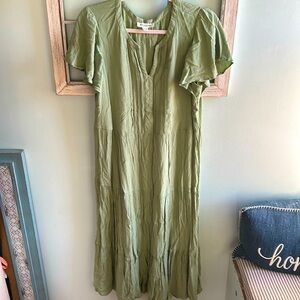 Green summer dress.